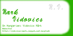 mark vidovics business card